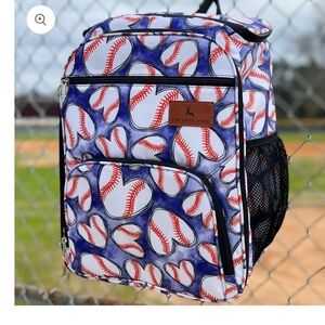 Baseball Print Cooler Backpack